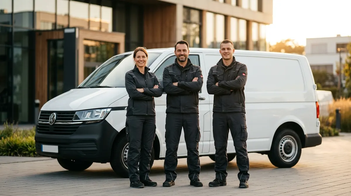 Das Team von ERS Service Jena vor dem Einsatzfahrzeug